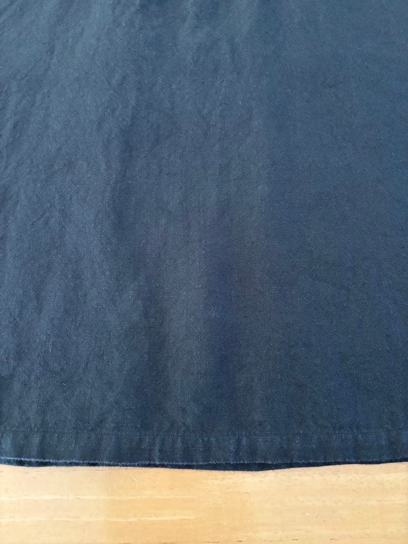 wafu リネン プルオーバー ブラウス スタンドカラー ／ ブラック