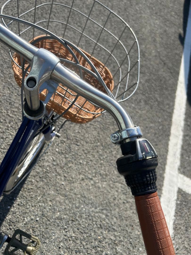 ネイビー シティサイクル 前カゴ付き 24インチ