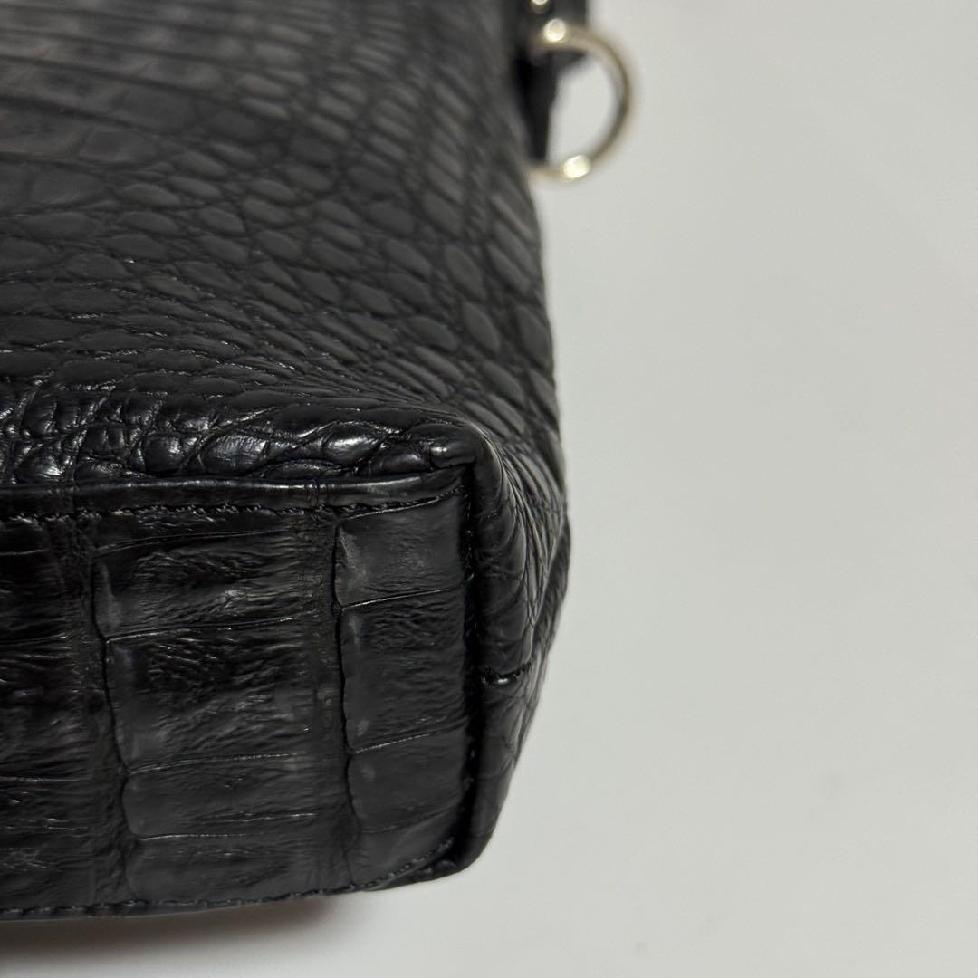 ⭐️極美品⭐️ROZEN 本革　JRA クロコダイル　ショルダーバッグ　ブラック