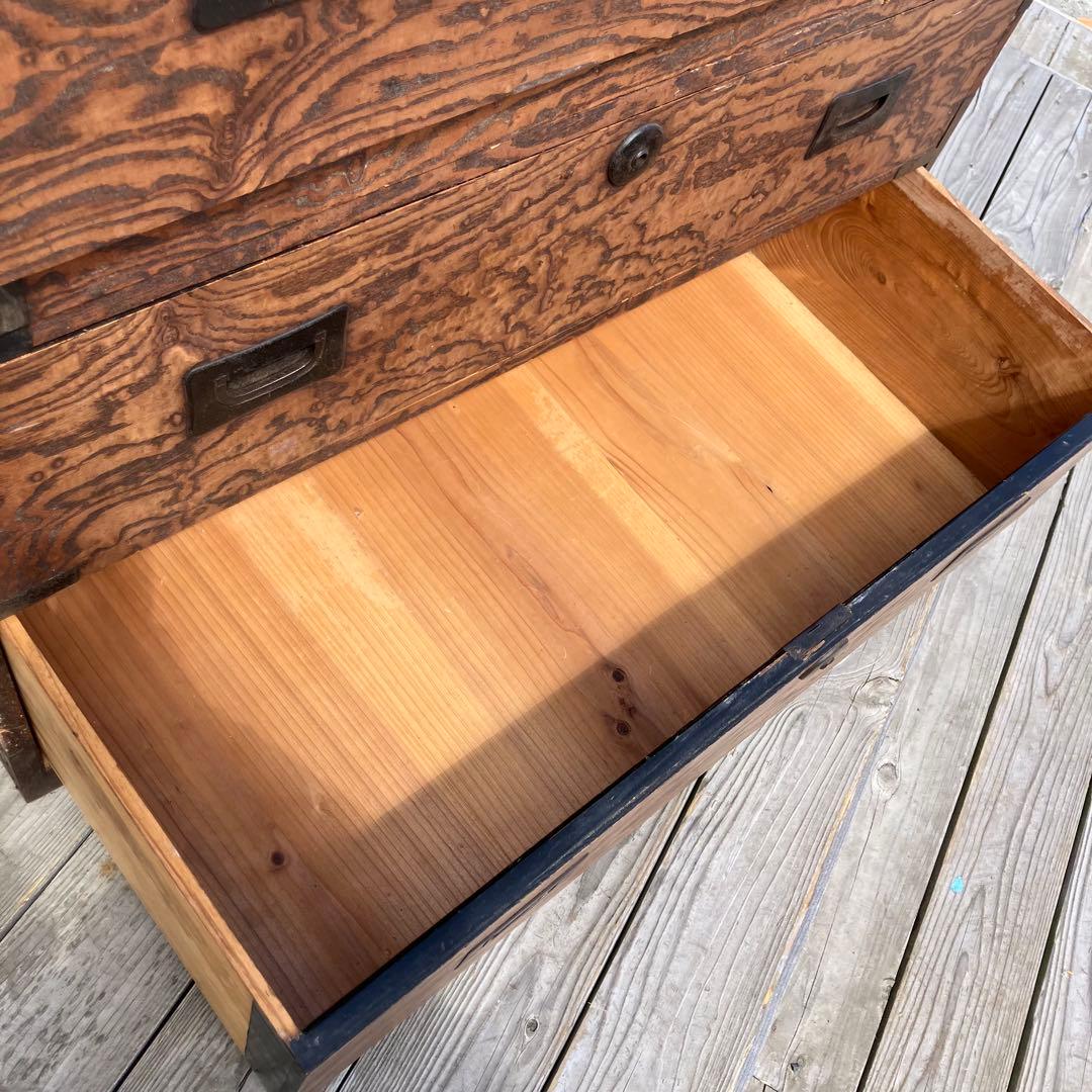 昭和レトロ 古家具 仙台箪笥 4段 引き出し箪笥 古家具 ビンテージ