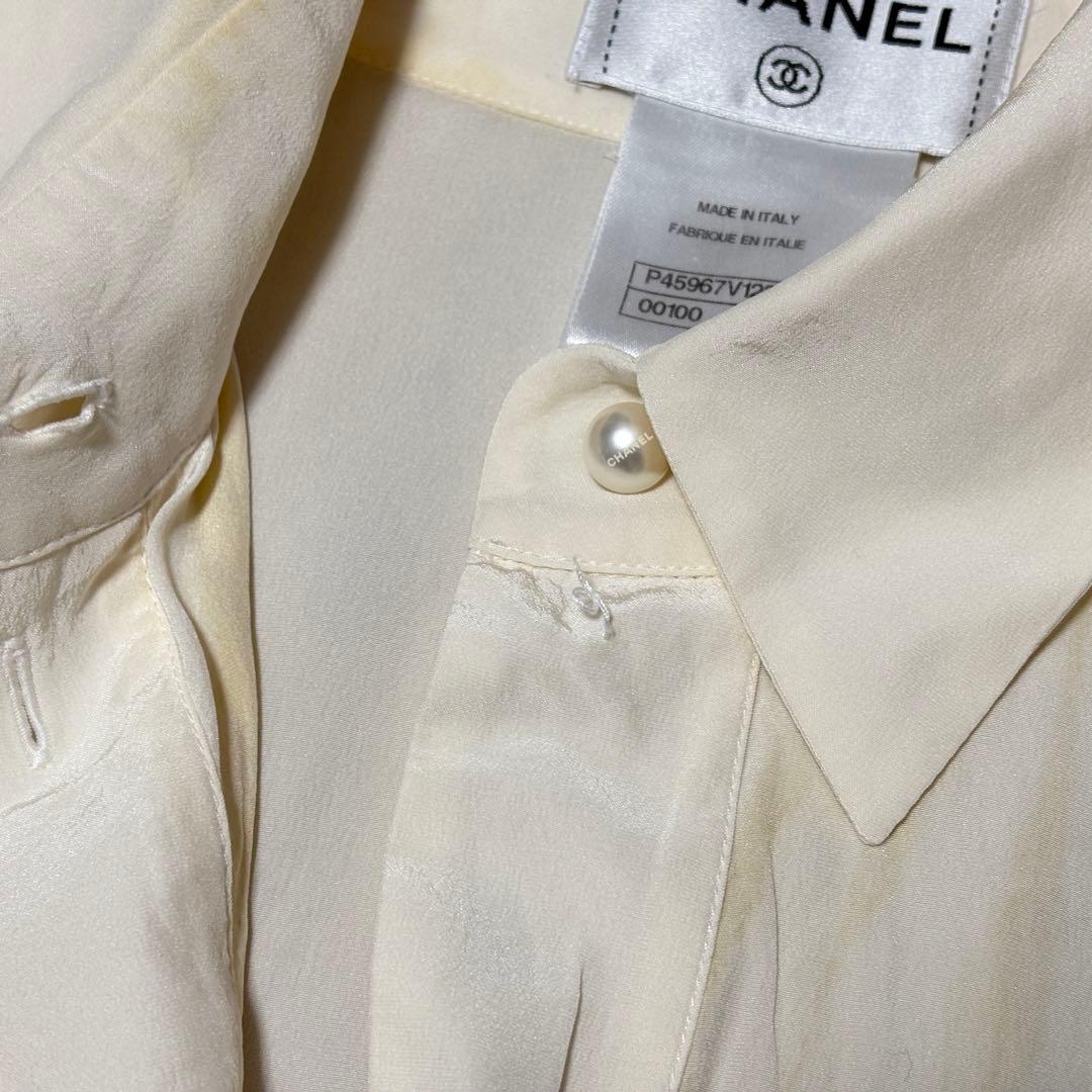 CHANEL シャネル パールボタン シャツ 36