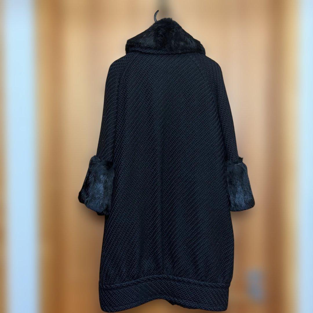 バーバリーブルーレーベル　ファーコート　ブラック