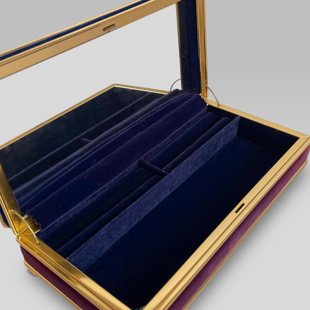 80s【ヴィンテージ】ベロア クラシックデザイン ジュエリーボックス ケース