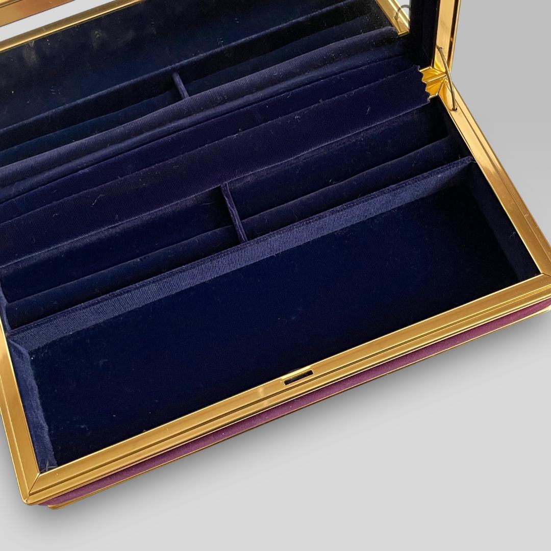 80s【ヴィンテージ】ベロア クラシックデザイン ジュエリーボックス ケース