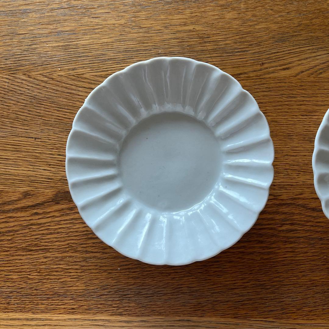 伊藤聡信　白磁輪花皿　2枚セット
