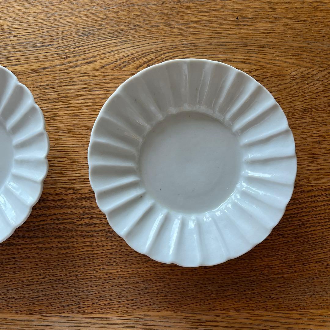 伊藤聡信　白磁輪花皿　2枚セット