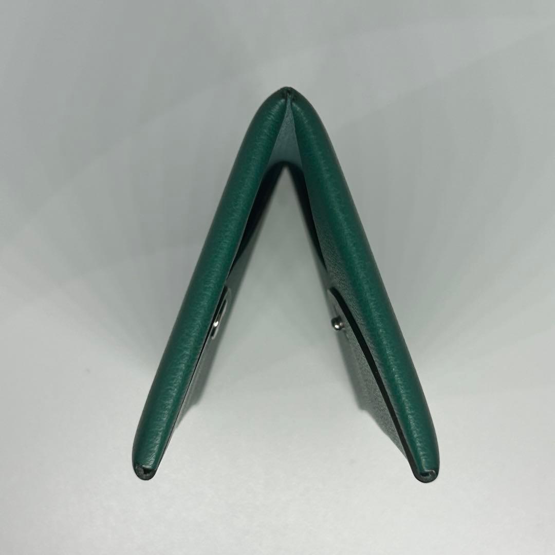 【美品】エルメス カルヴィ カードケース 名刺入れ 緑×水色