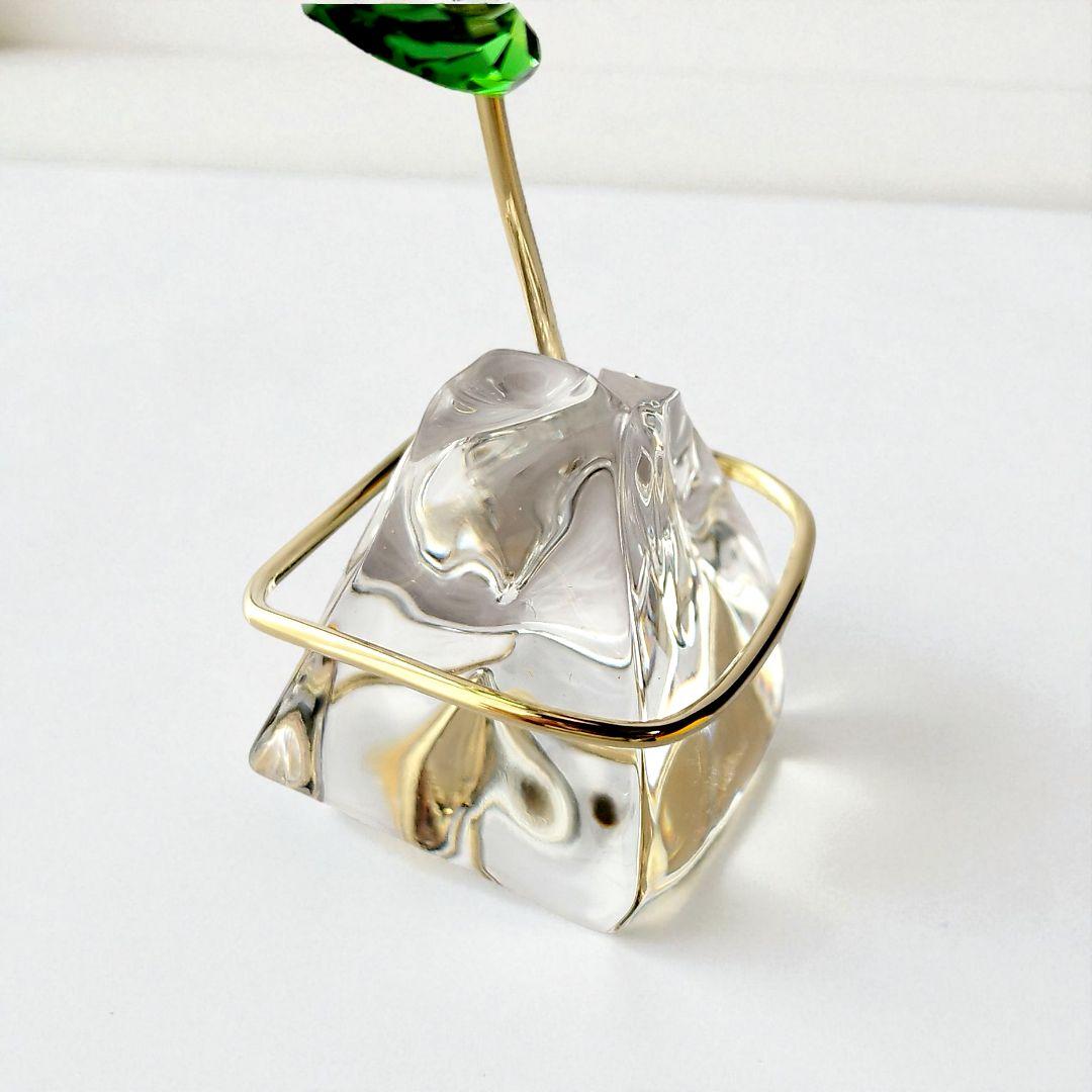 【極美品・現行品】スワロフスキー　フラワー　ローズ　オブジェ　箱付