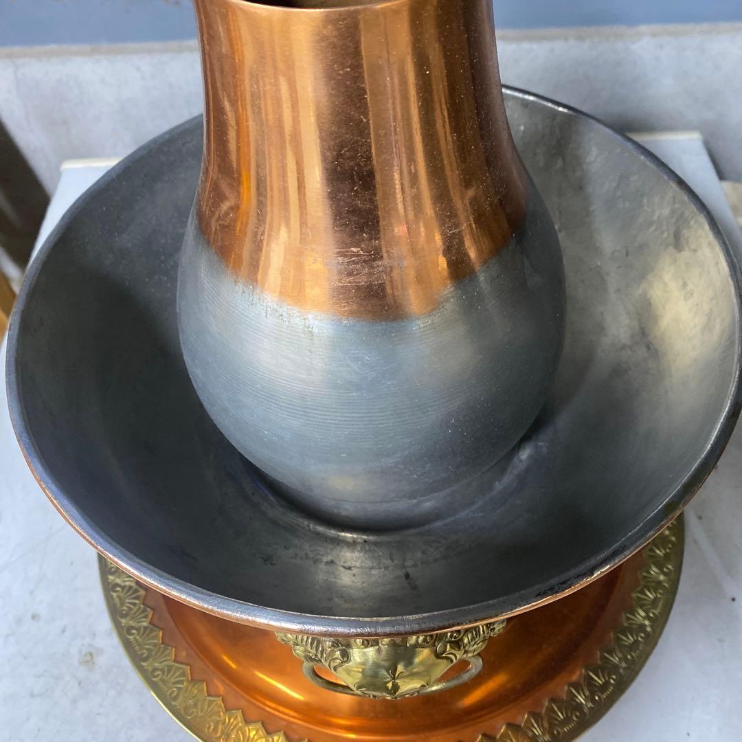 【TS11222】銅製 神仙炉 蝙蝠手 火鍋 しゃぶしゃぶ鍋　直径27cm