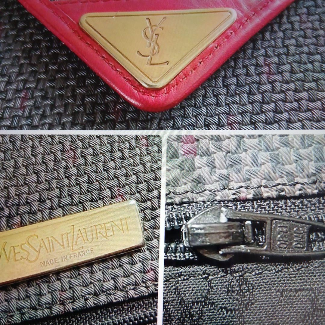 YSL ショルダーバッグ ダークグレー/ピンク