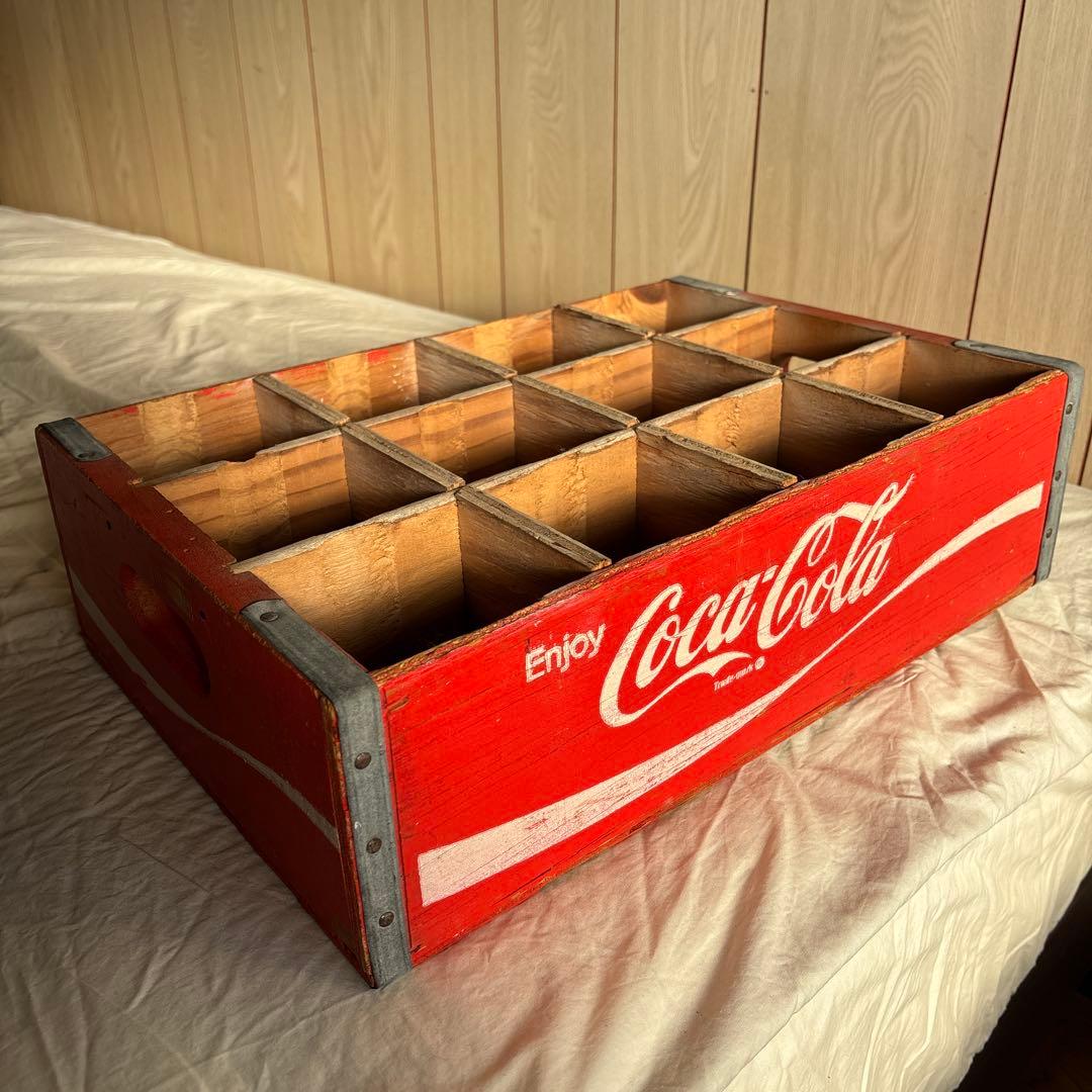 Coca-Cola レトロ木製収納ボックス　コカ・コーラ　木箱　アンティーク