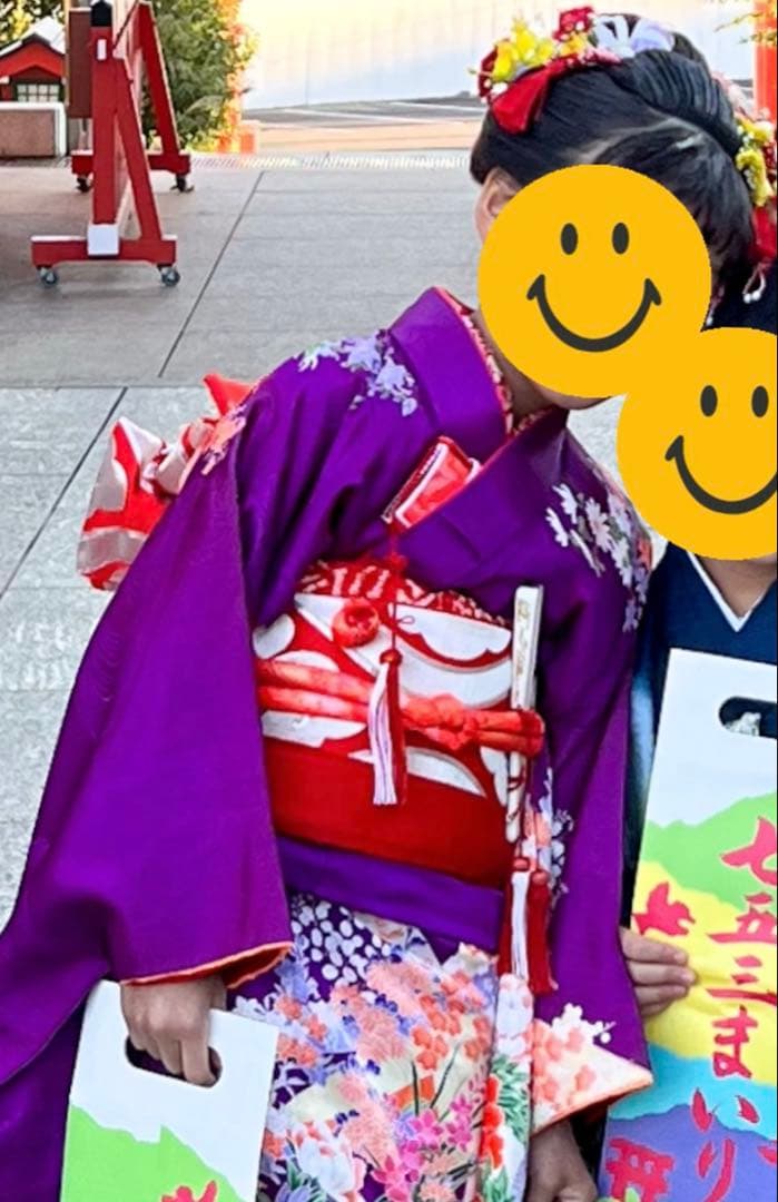 【週末セール！！】アンティーク着物　七五三　7歳　フルセット　紫