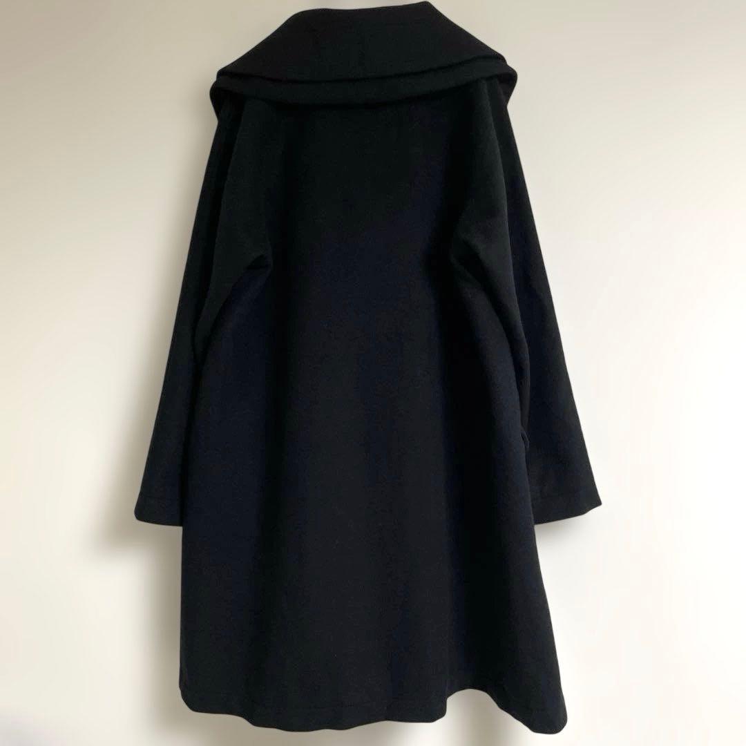 ◆美品◆ CRESCENT　カシミヤ混　Aラインウールコート　黒　M 日本製