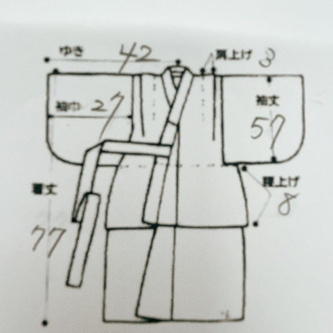 美品　七五三　３歳女の子　長着＆被布＆長襦袢＆小物　白×赤　地紋　桜鼓菊うさぎ