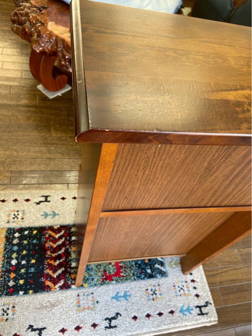 オールドカリモク マガジンラック／サイドキャビネット 木製 ヴィンテージ