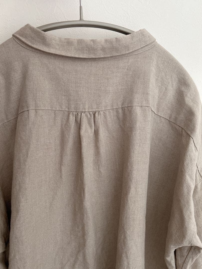 HUIS 8分袖オールドレピアリネンワイドブラウス きなり レディス U108