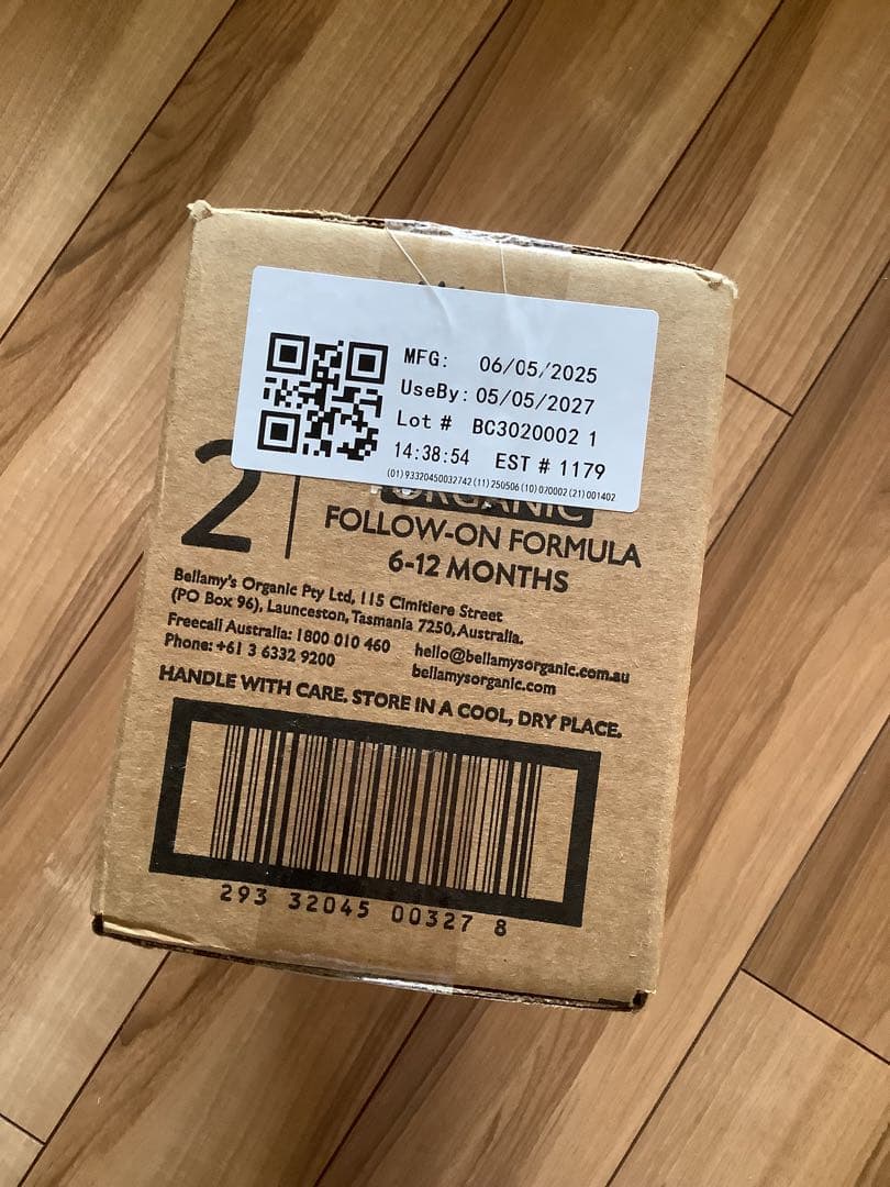 Bellamy’sベラミーズ・オーガニック牛の粉ミルクStep2 (6ヶ月)3缶