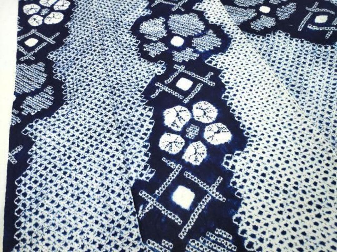 浴衣　有松絞り　綿　身丈159.5 三浦絞り 紺地ワントーン　有松鳴海絞り