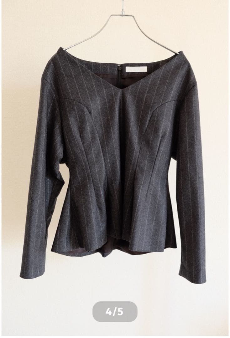 試着のみ KAYLE WOOL CASHMERE PEPLUM BLOUSE