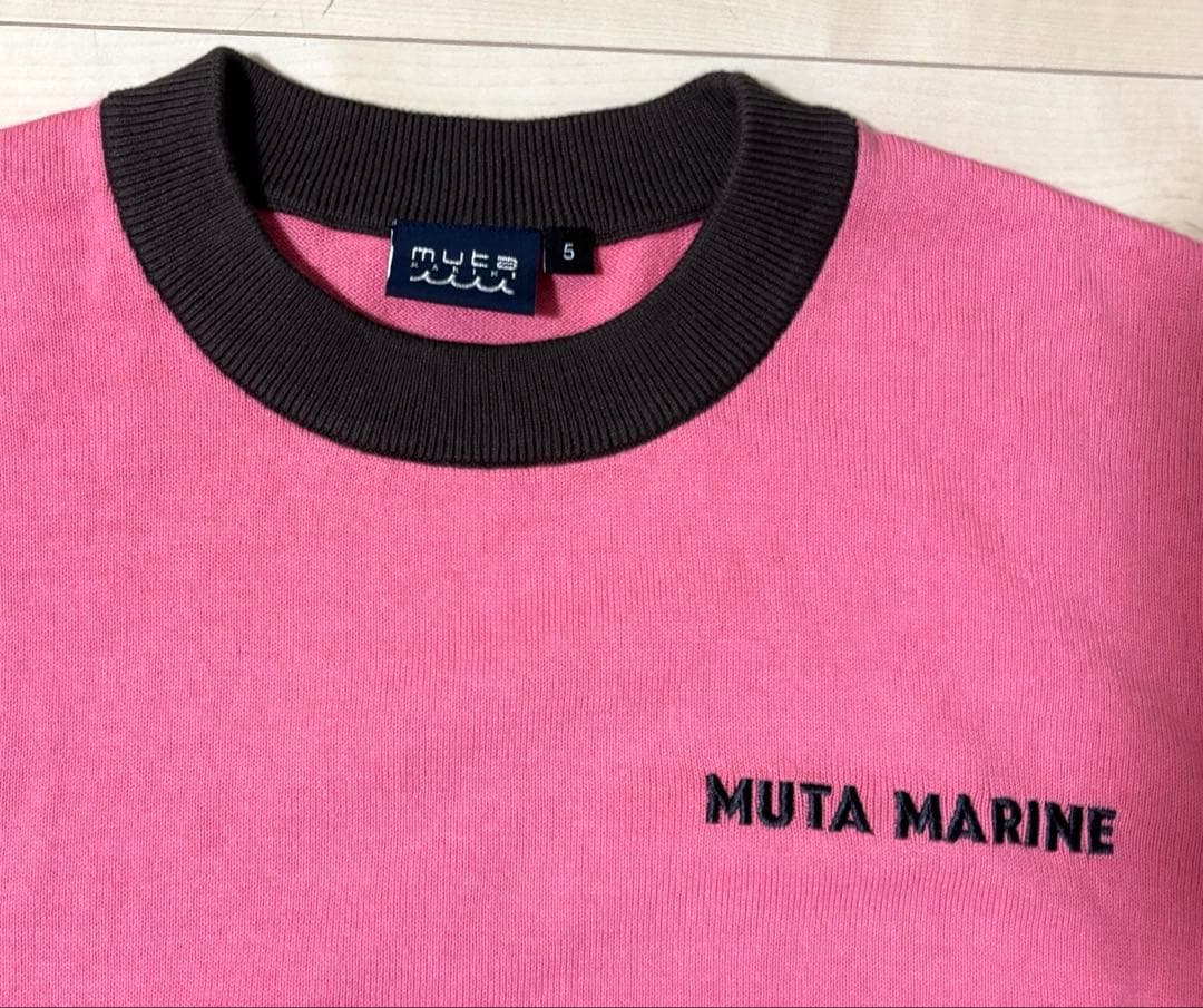 muta MARINE マルニー バイカラー クルーネックニットセーター