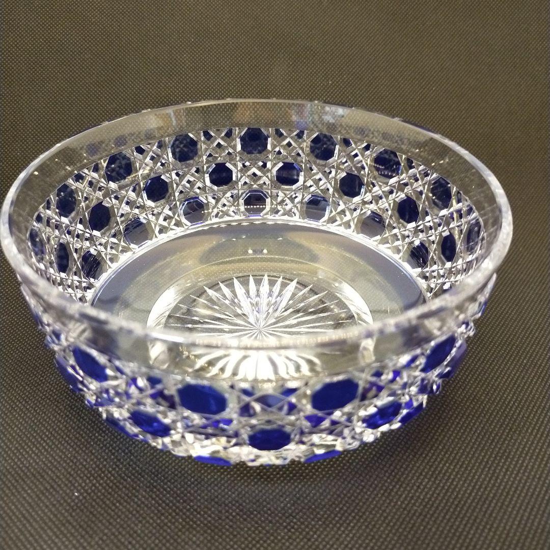 薩摩切子　最高級　籠目切子　大型　洗鉢　菓子器