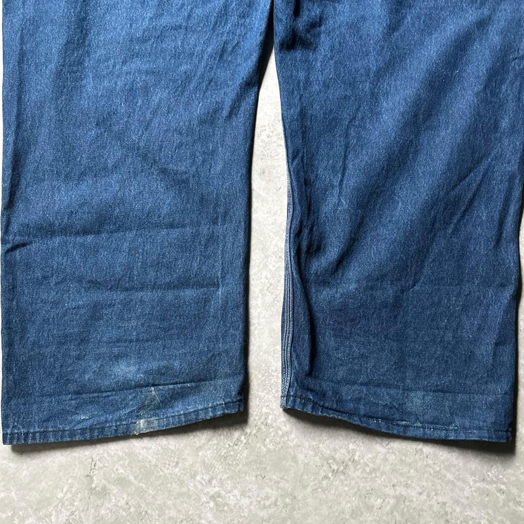USA製 ROUND HOUSE デニムオーバーオール W56L30 超ビック