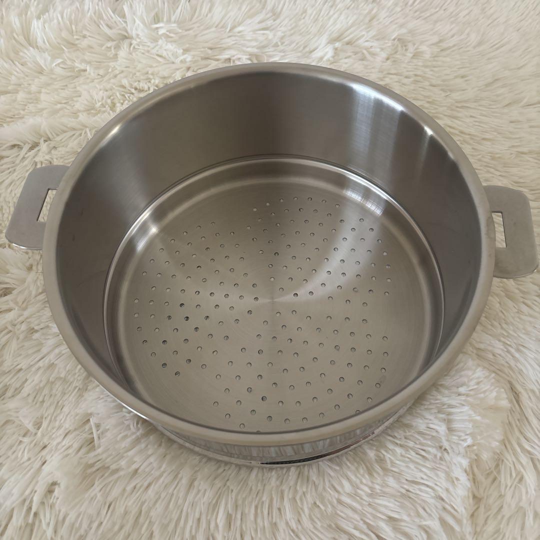 CRISTEL クリステル24cm 深鍋・蒸し器・クッキングバスケット4点セット