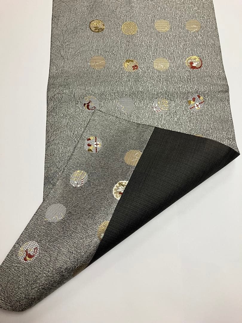 お仕立て上がり名古屋帯　新品未使用品　正絹　西陣織　No.357