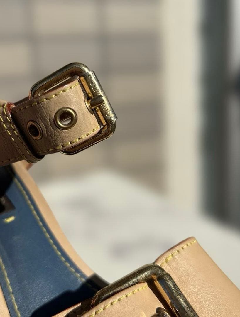 ルイヴィトン　厚底サンダル　デニム　モノグラム　シューズ　スニーカー　LV