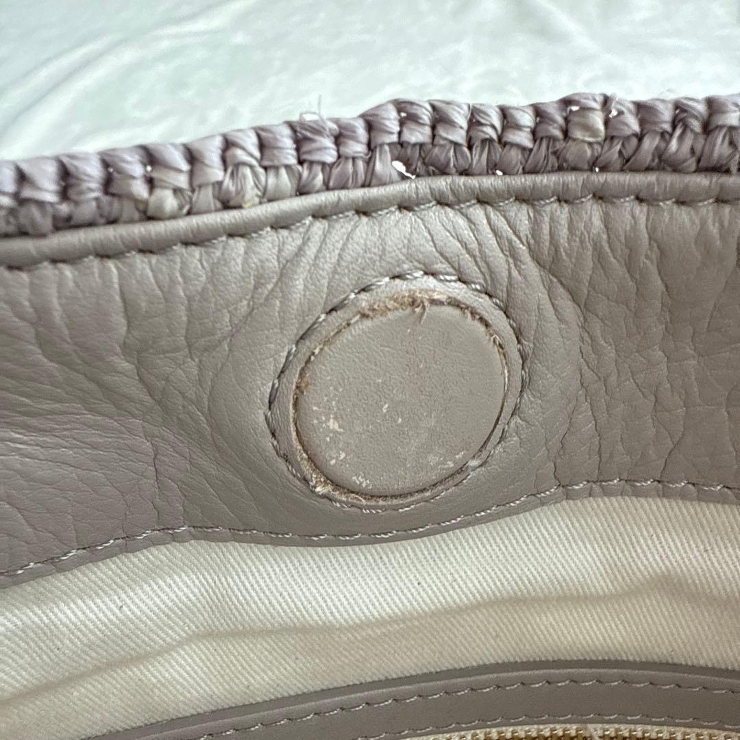 ヘレンカミンスキー ラフィア バッグ グレー パープル