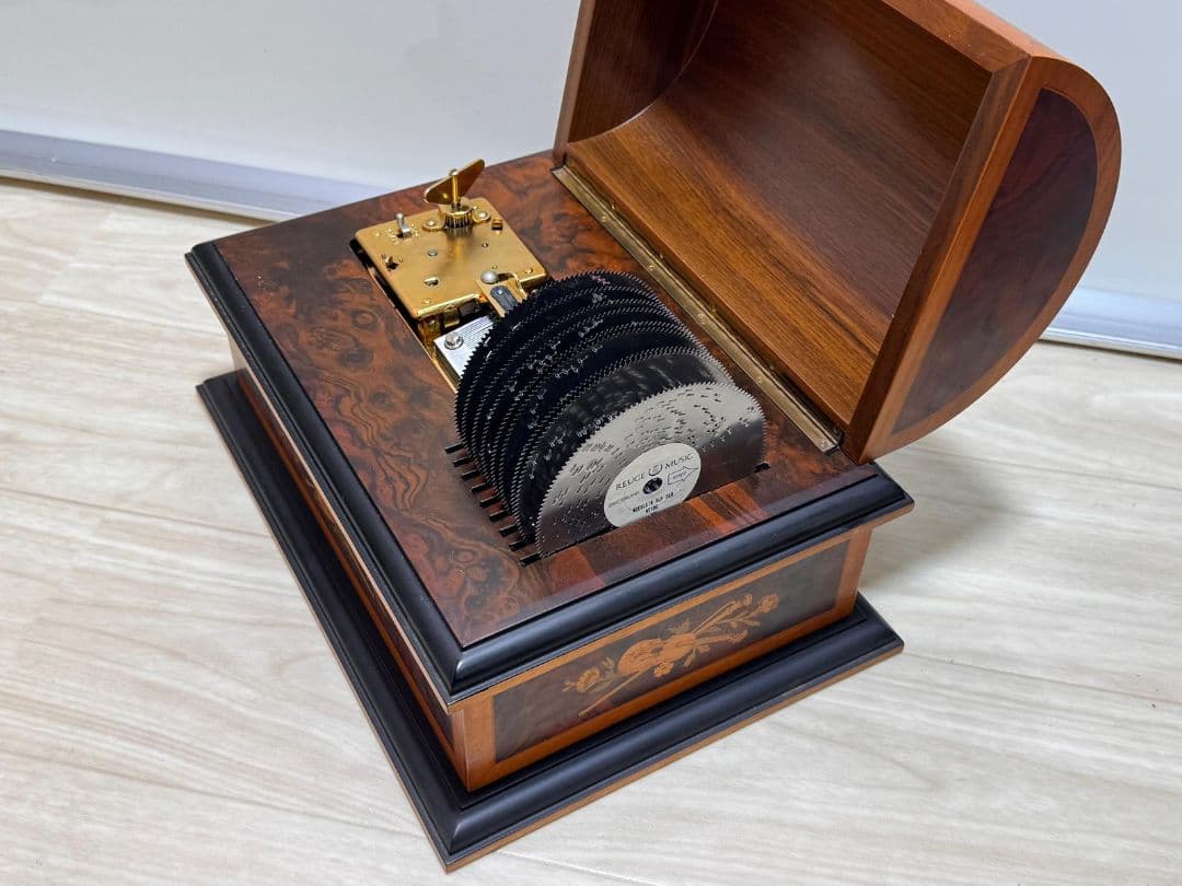 REUGE MUSIC オルゴール オルゴール ディスク9枚 ドーム型象嵌