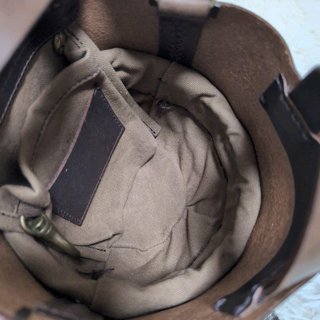 エバゴス ミニどんぐり オイルショルダー カゴ レザー ブラウン