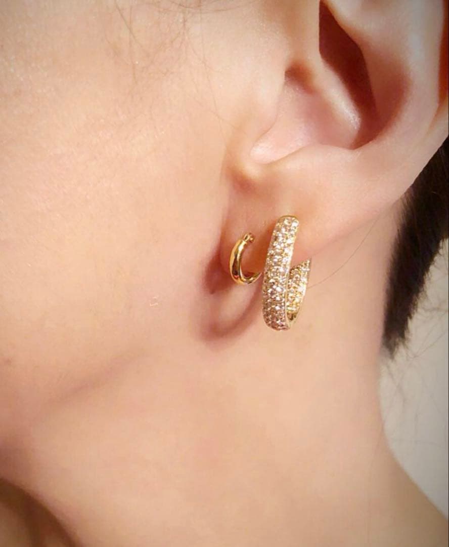 18K ダイヤモンド リバーシブル ピアス