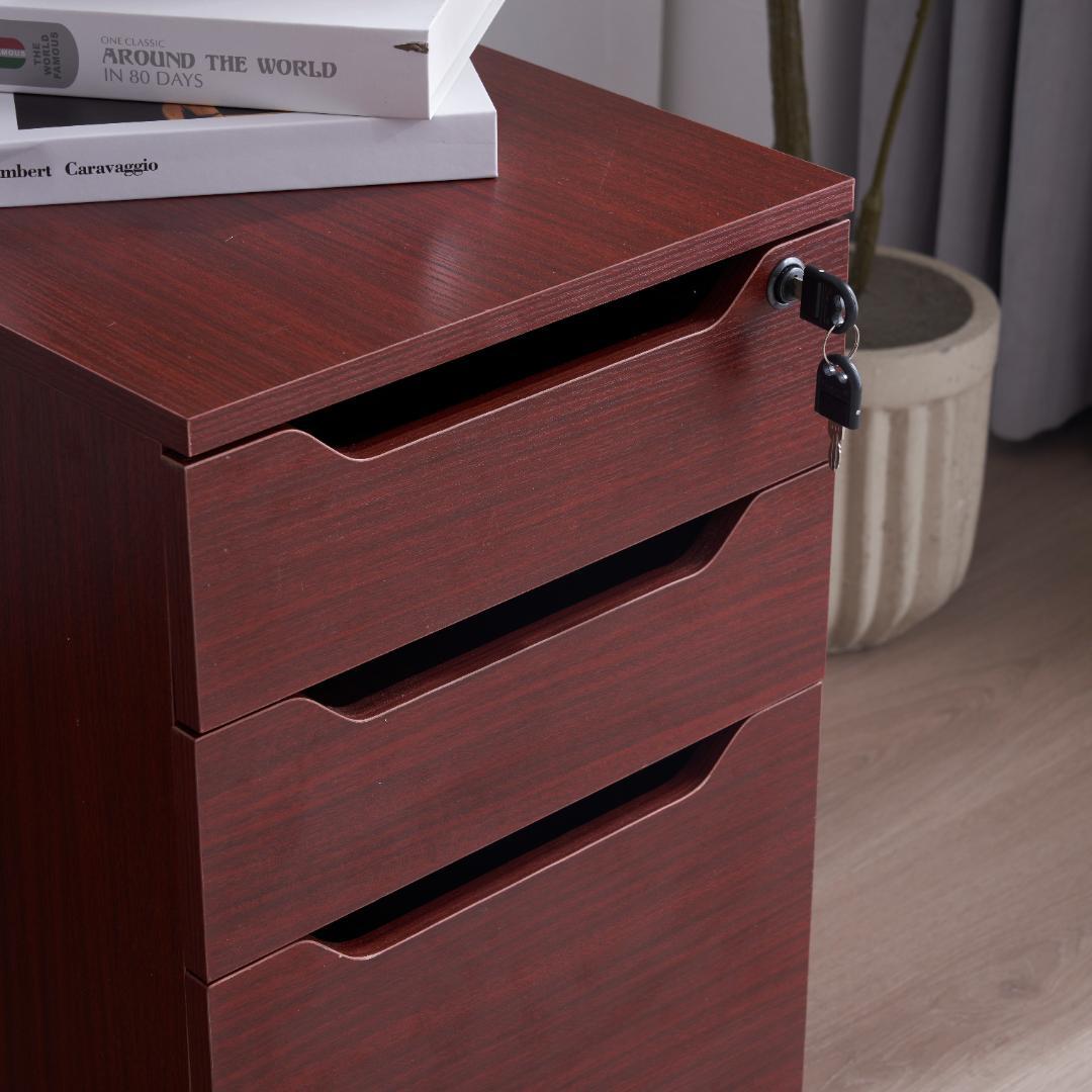 サイドワゴン ラック デスクワゴン 鍵付き キャスター付き 脇机 オフィス