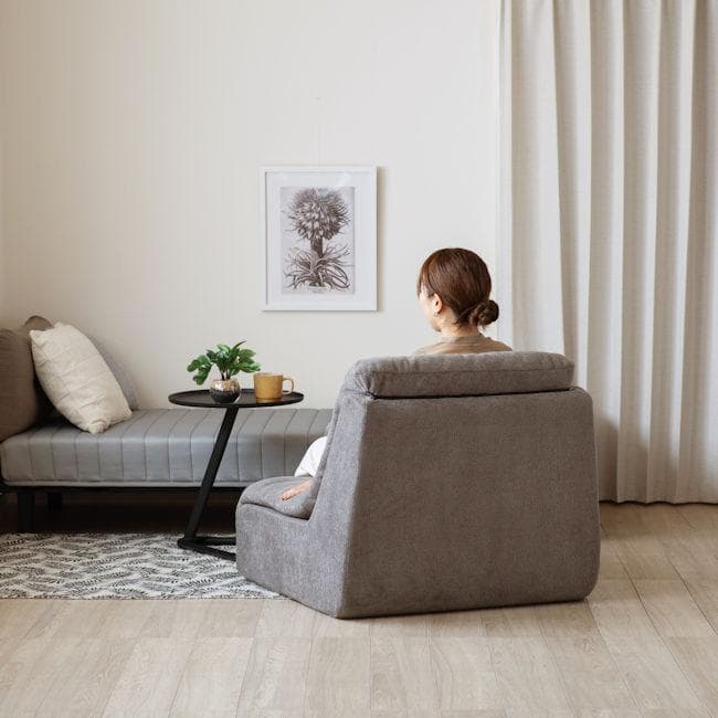 圧縮梱包 圧縮１人掛けソファ「メルシー」トッパー付 シングルソファ（674）