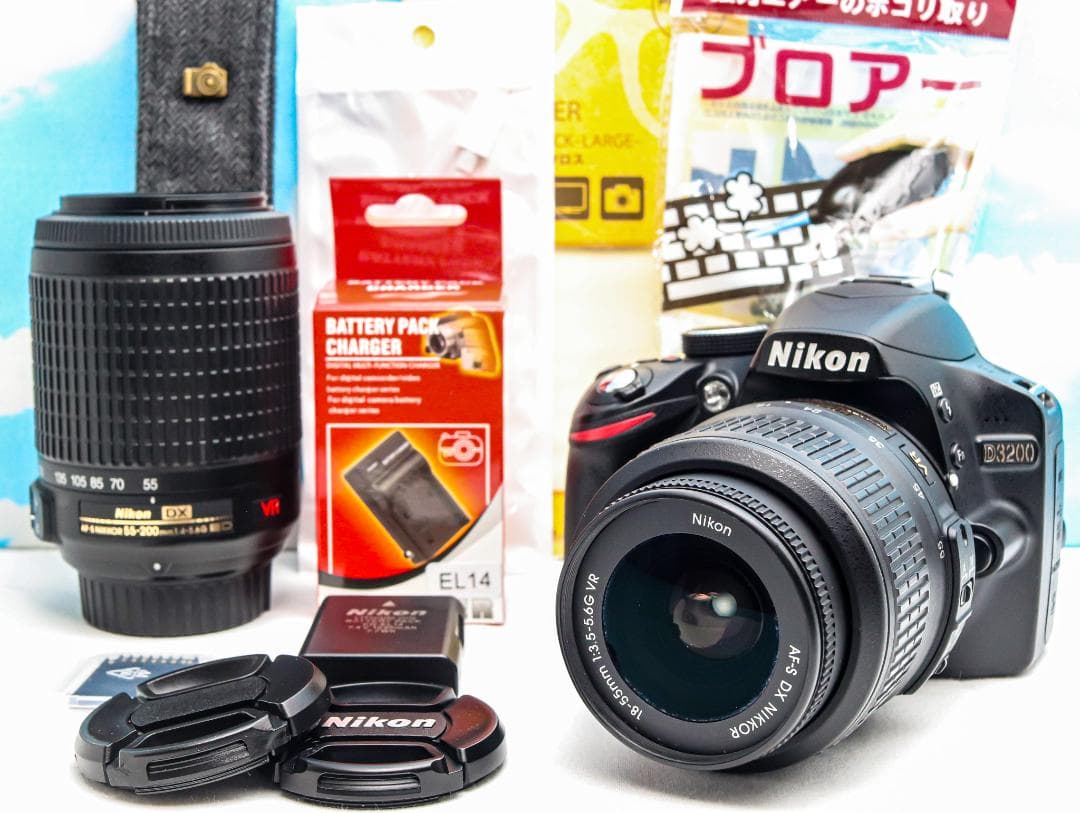 嬉しいダブルレンズ⭐️Nikon D3200⭐️スマホに転送できる⭐️動画OK
