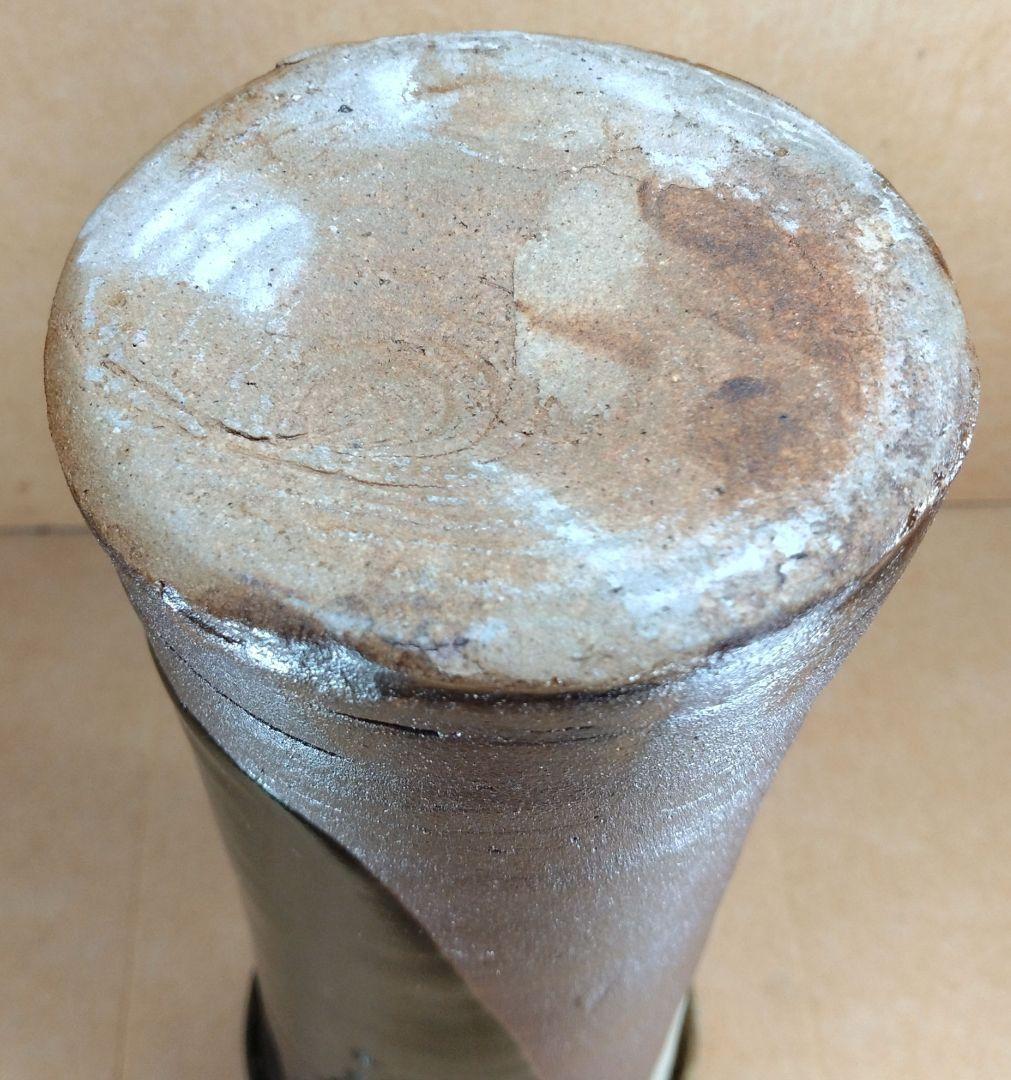 浜田庄司(濱田庄司) 花生(益子焼掛分花瓶) 共箱 益子焼 人間国宝 未使用