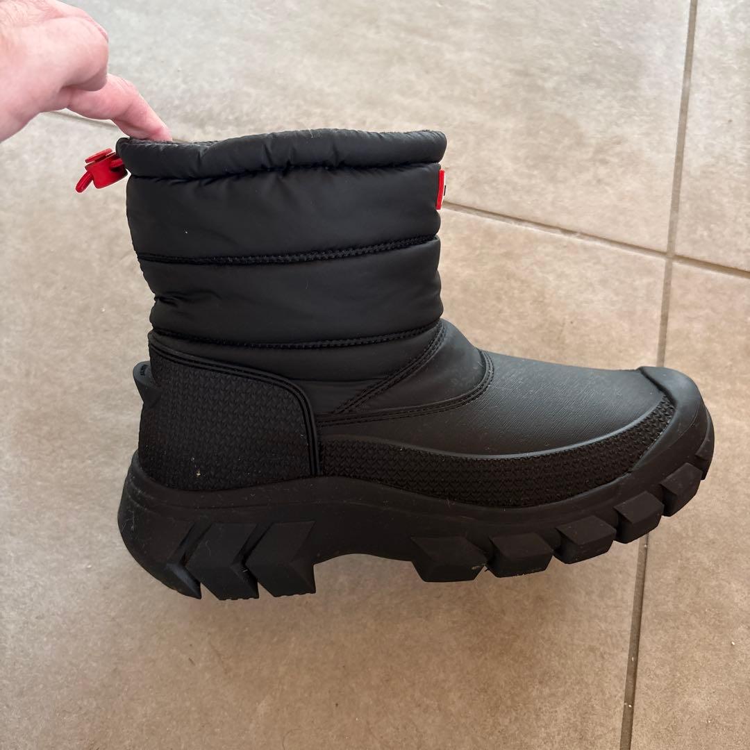 HUNTER レディース ショート スノーブーツ防寒シューズ black