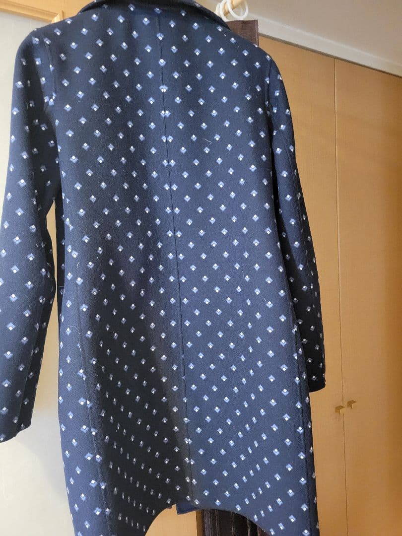 Max Mara　ネイビー リバーシブルウールコート