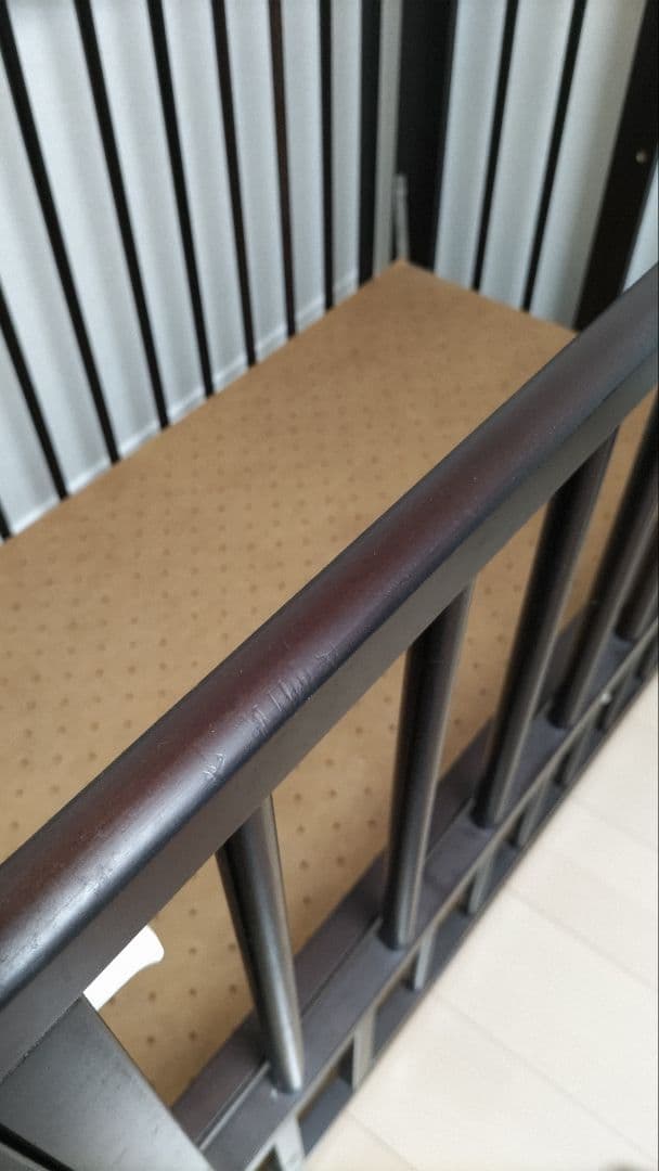 【Hideki Masuda】石崎家具 ベビーベッド 折りたたみ ブラウン