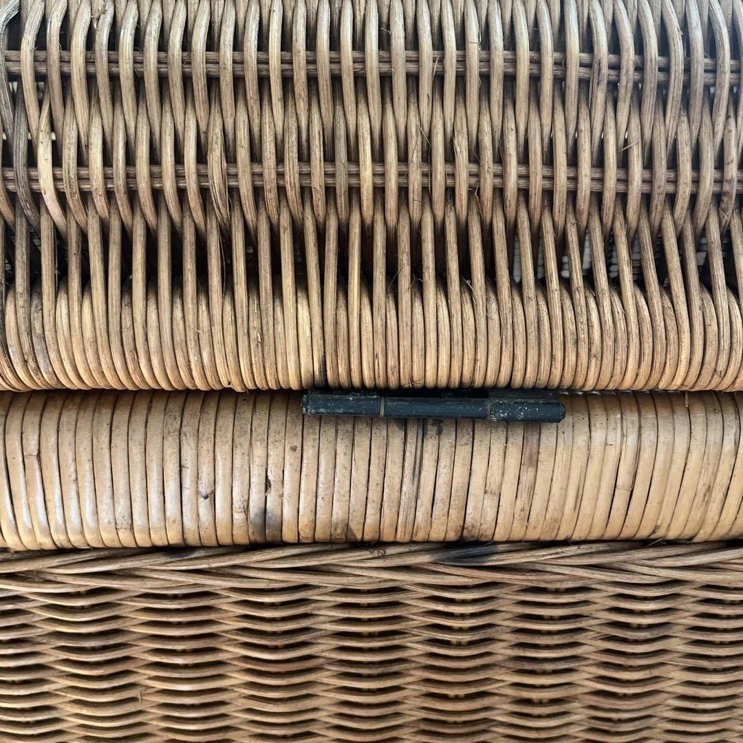 籐 ラタン 蓋付き カゴ バスケット リネン入れ 特大