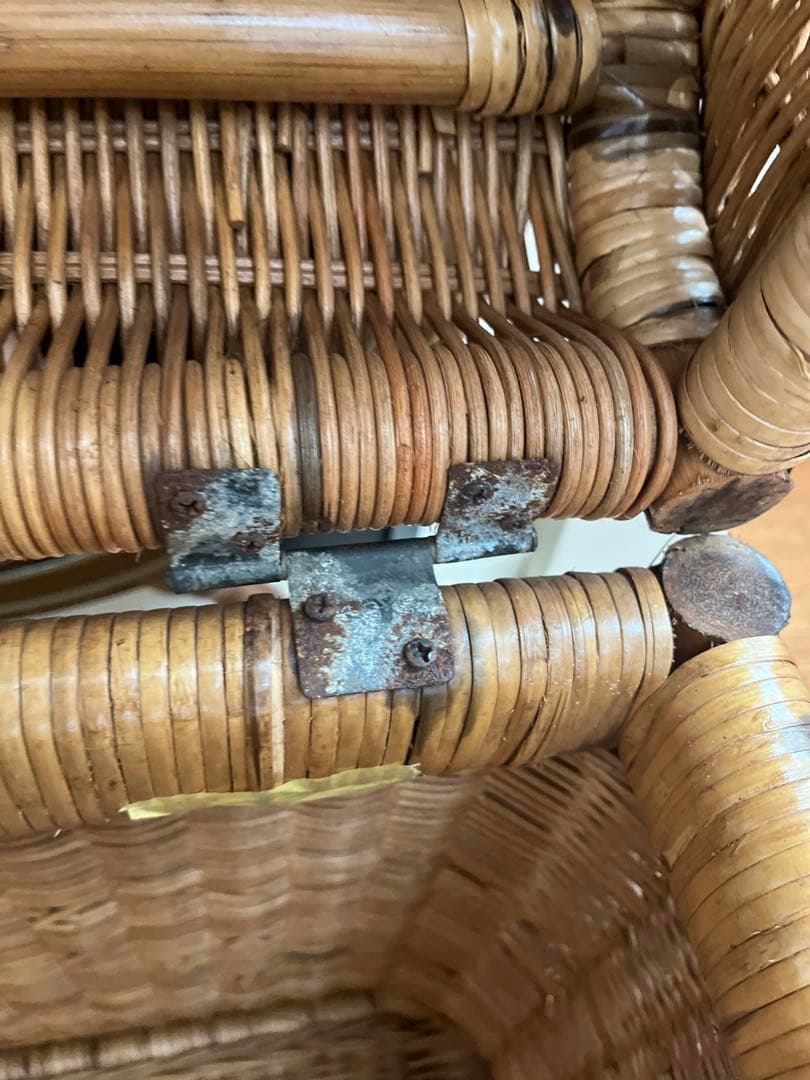 籐 ラタン 蓋付き カゴ バスケット リネン入れ 特大