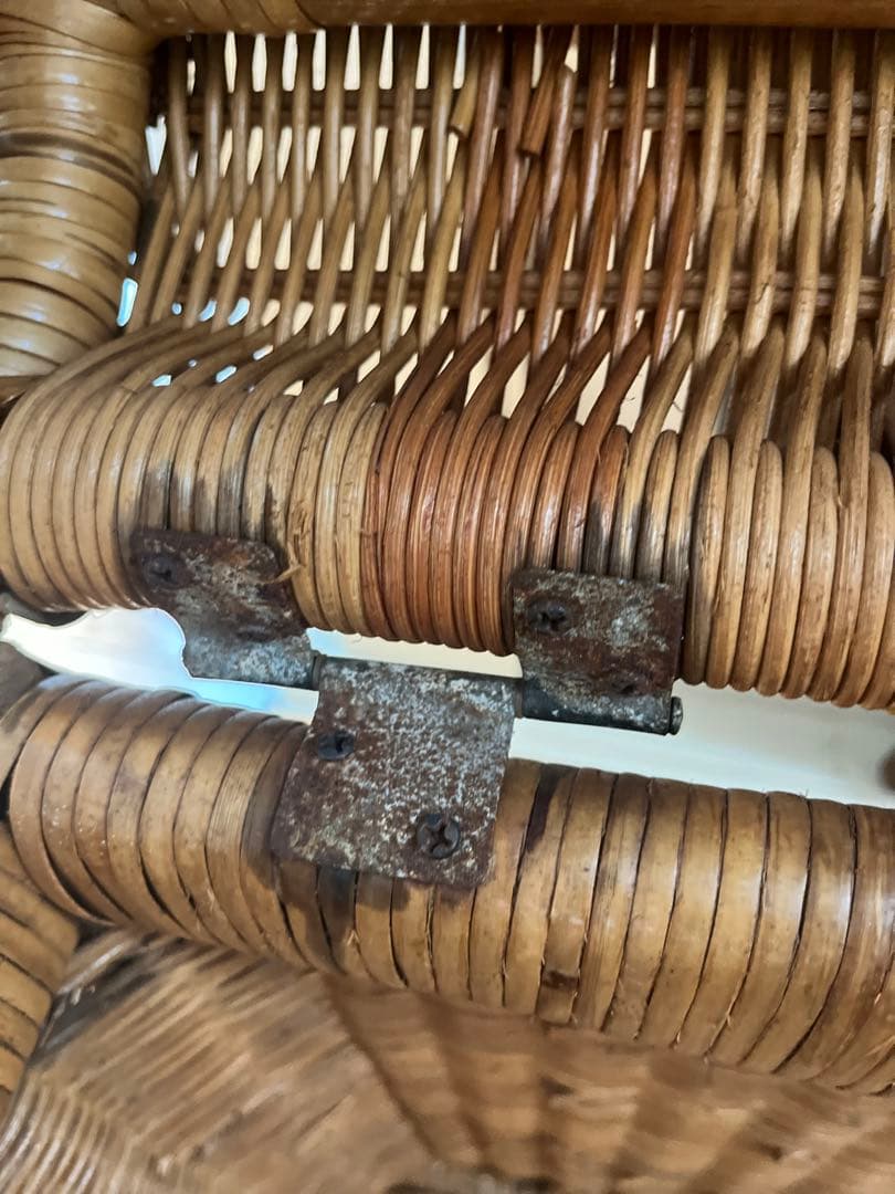 籐 ラタン 蓋付き カゴ バスケット リネン入れ 特大