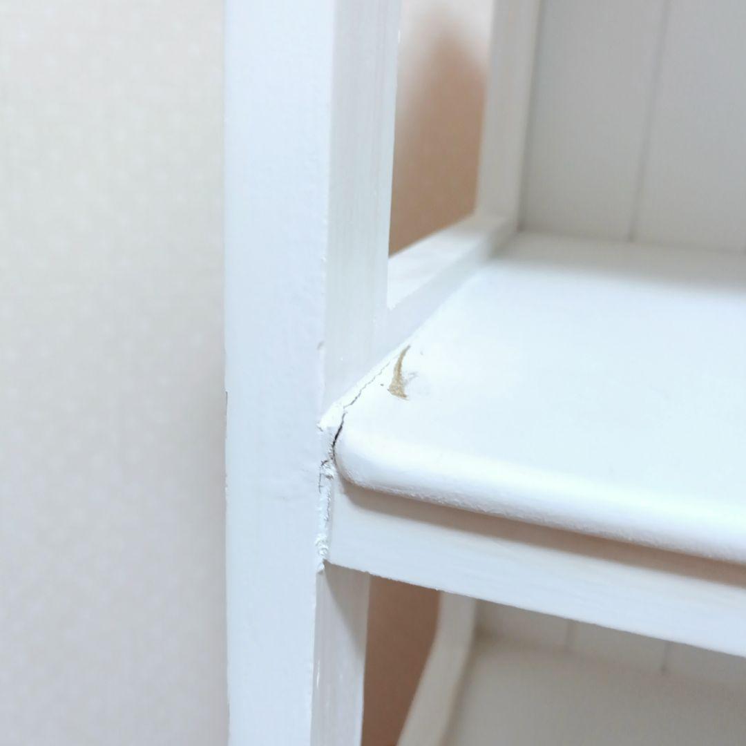 バスケット付3段フリルキャビネット　フレンチカントリー　可愛い　収納　木製　白