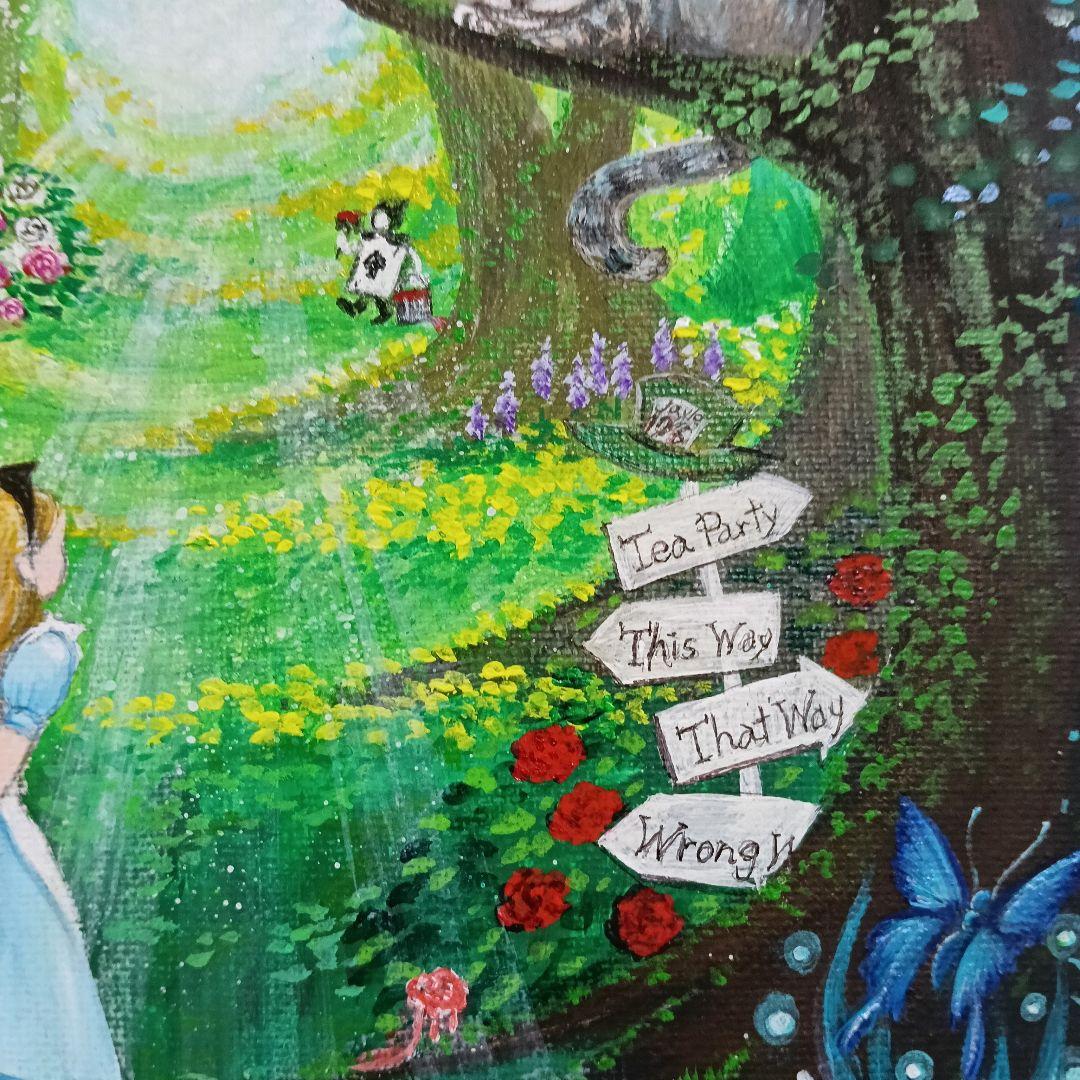 No.543 不思議の国のアリス F3 アクリル画　原画 肉筆画 アクリル絵画