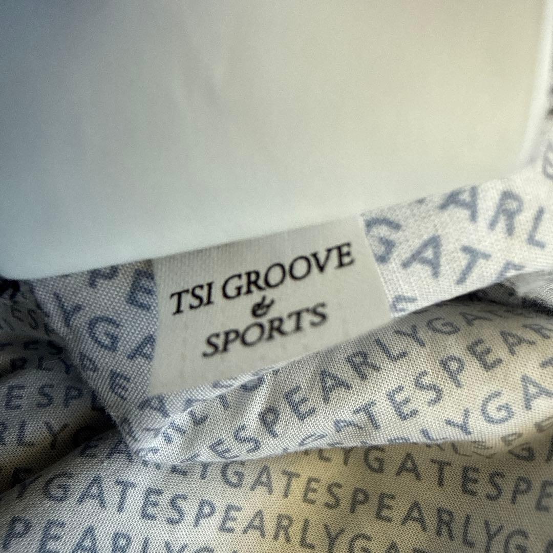 防寒　蓄熱　裏地付き　パーリーゲイツ　パンツ　総柄　S〜M相当　紺　白　ネイビー