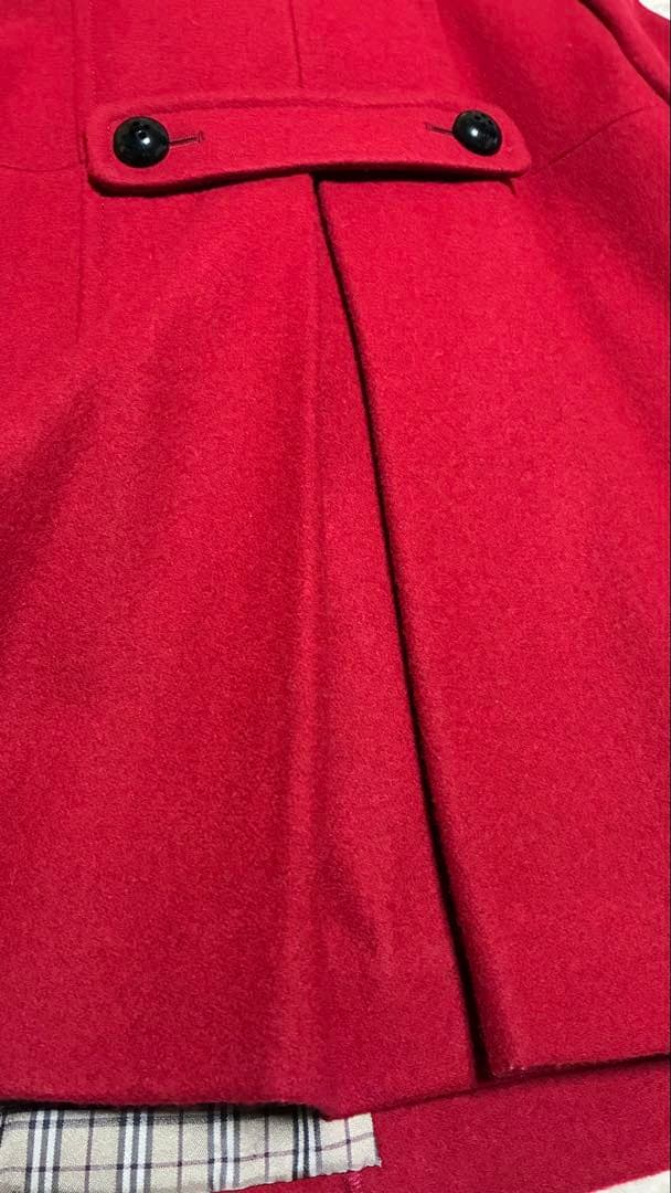 美品バーバリーブルーレーベル赤ウールコート38