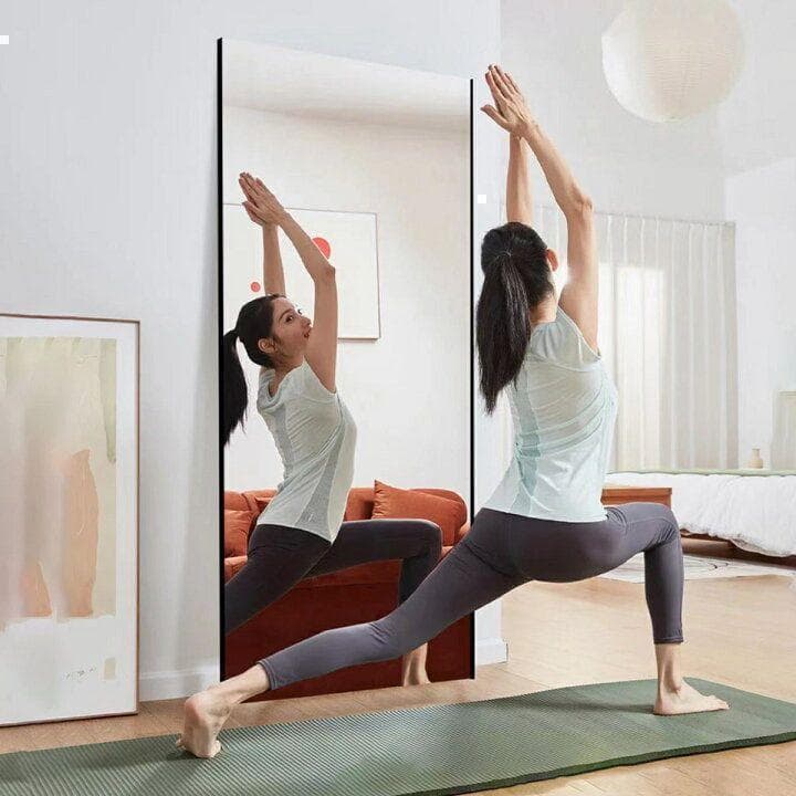 割れない鏡 ウォールミラー 壁掛け 姿見 幅80×高さ160cmブラック1628