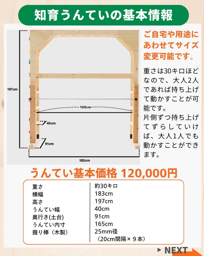 さとさんオーダー　うんてい　室内うんてい　雲梯　鉄棒