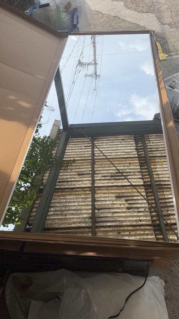 【美品】ダンスミラー 割れない鏡 幅60x160cm 姿見 白色 14番